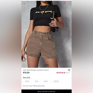 High Waist Straight Leg Denim Shorts